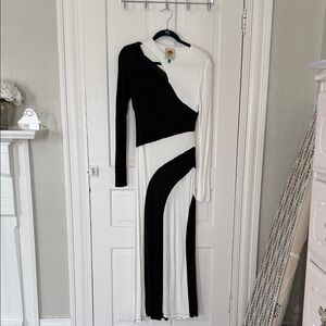 FARM Rio Monochrome Asymmetrical Dress